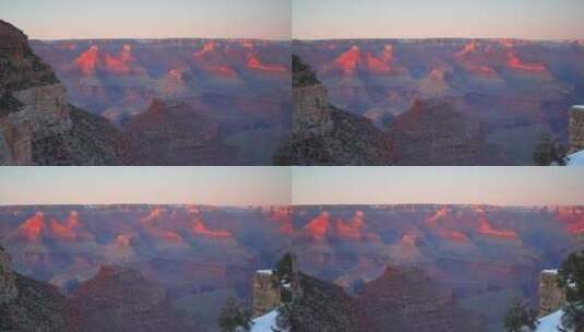 平移拍摄大峡谷的日落美景高清在线视频素材下载
