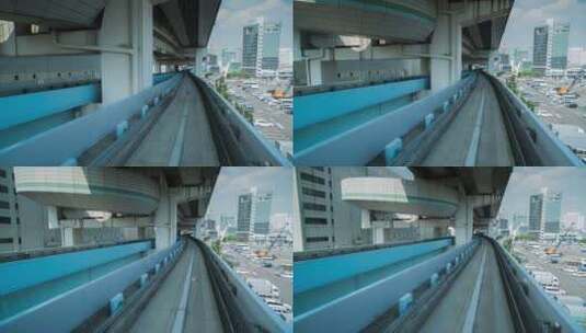 东京列车身后的建筑高清在线视频素材下载