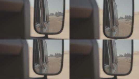 【6K】沙漠开车后视镜风景高清在线视频素材下载