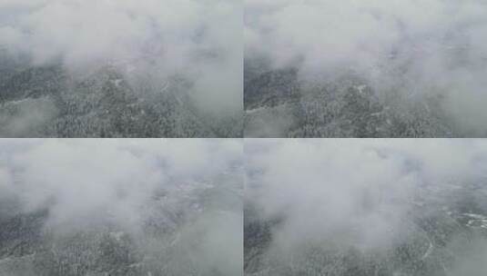 航拍冬天雪景高清在线视频素材下载