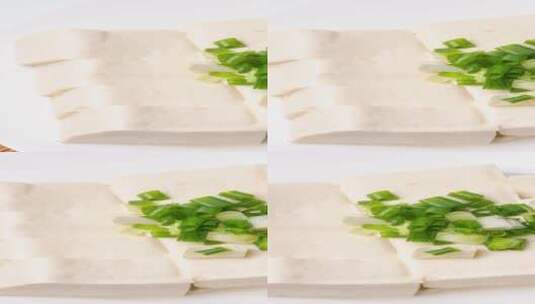 传统食品豆腐块食材配菜4k平移镜头高清在线视频素材下载