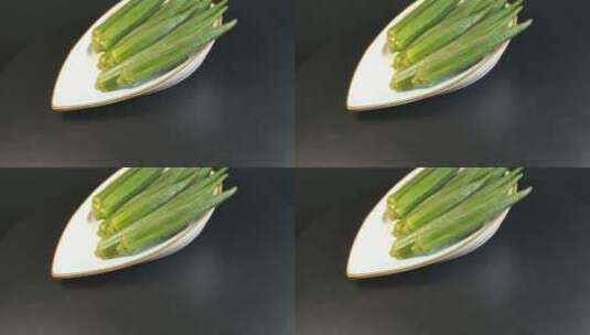 黄秋葵蔬菜高清在线视频素材下载