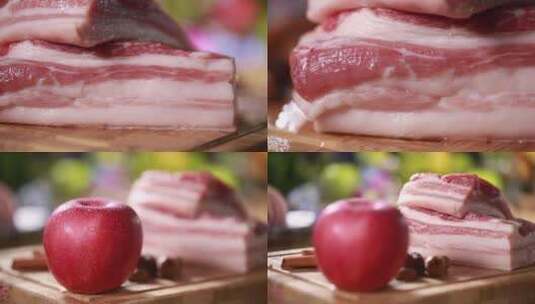 【镜头合集】香料调料和五花肉猪肉高清在线视频素材下载
