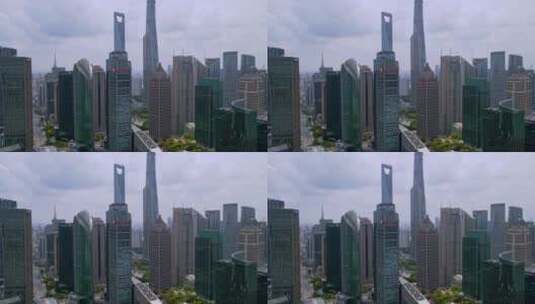 上海陆家嘴延时航拍高清在线视频素材下载