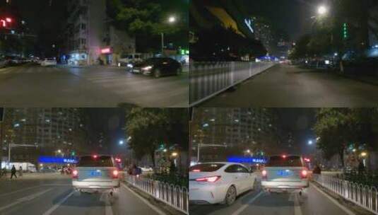 GH030038夜晚南京普通街道车头空镜高清在线视频素材下载