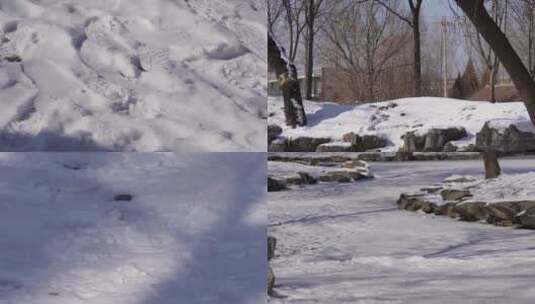 【镜头合集】雪地雪花下雪积雪 ~高清在线视频素材下载