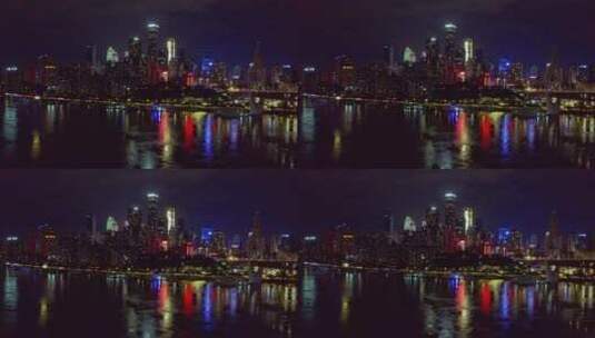 重庆城市夜景航拍高清在线视频素材下载