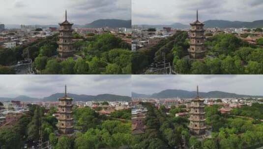 福建泉州古城开元寺镇国塔航拍高清在线视频素材下载