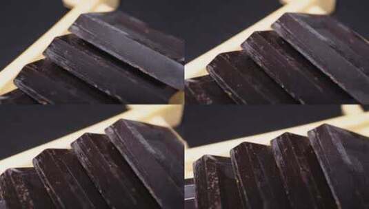 低卡零食黑巧巧克力高清在线视频素材下载