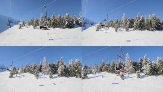 在滑雪场登上雪山高清在线视频素材下载