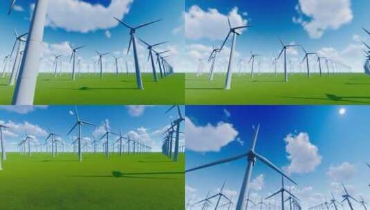 4k 草原风力发电高清在线视频素材下载