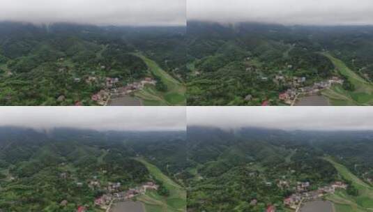 旅游景区湖南南山公园云雾缭绕航拍高清在线视频素材下载