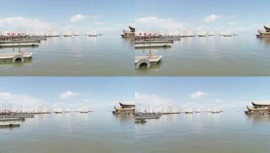 滇池开渔节航拍高清在线视频素材下载
