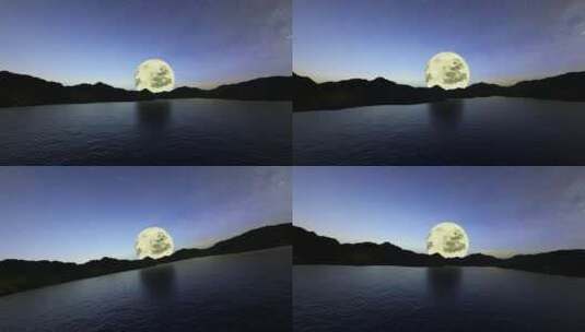 2组海面月亮高清在线视频素材下载