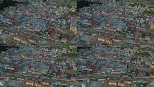 青海阿坝藏族自治州若尔盖县城市风貌高清在线视频素材下载