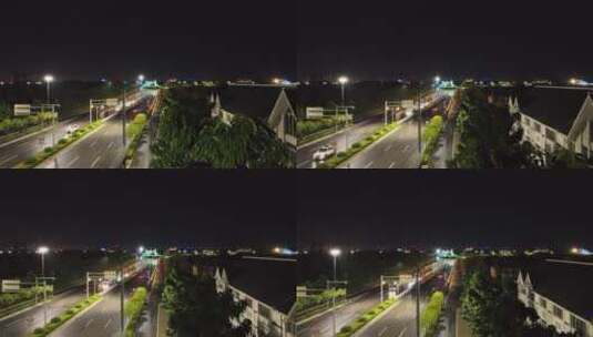 洛阳城市夜景交通航拍高清在线视频素材下载