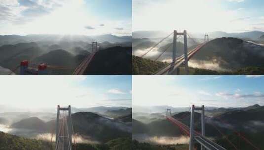 河闪渡乌江大桥高清在线视频素材下载