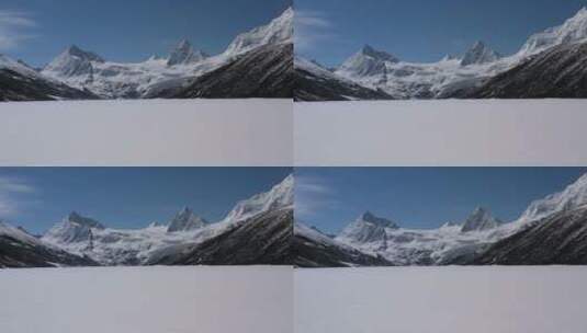 西藏萨普雪山与冰湖航拍高清在线视频素材下载