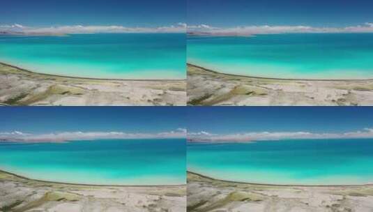 西藏班戈县色林错高原湖泊自然风光航拍高清在线视频素材下载