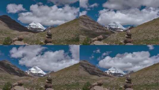 西藏阿里冈仁波齐雪山风光延时摄影高清在线视频素材下载
