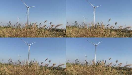 郊区发电大风车高清在线视频素材下载