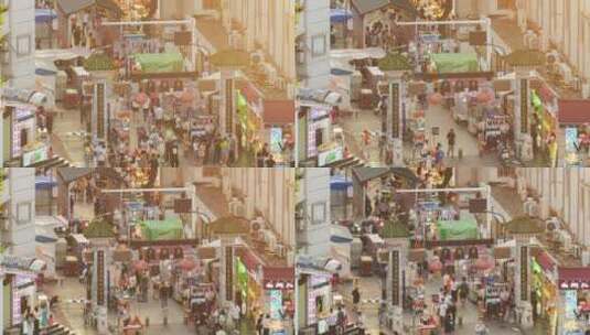 延时摄影武汉地标旅游户部巷美食街街景人流高清在线视频素材下载