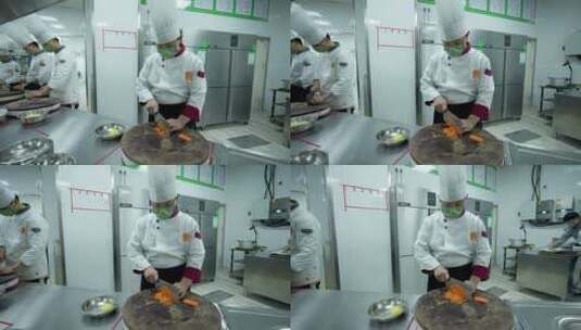 厨房厨师切菜洗菜高清在线视频素材下载
