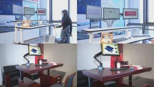 智能办公桌高清在线视频素材下载