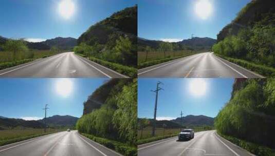 道路上行驶的汽车 第一视角高清在线视频素材下载