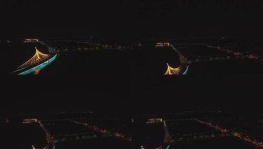 上海枫泾网红桥夜景高清在线视频素材下载