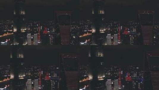 中国上海夜景陆家嘴南浦大桥高清在线视频素材下载