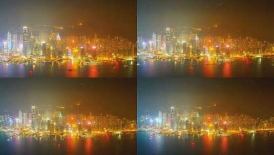 香港城市沿海城市夜景高清在线视频素材下载
