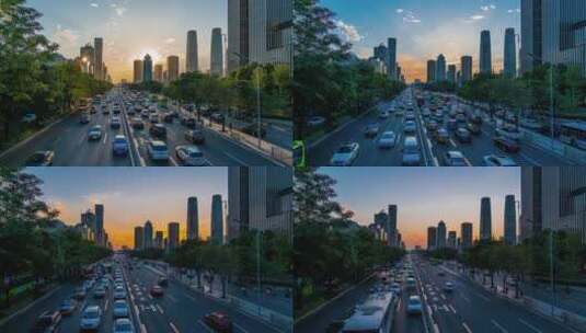 城市车流延时低碳出行高清在线视频素材下载