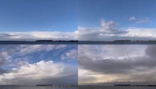 湖面云彩光影延时高清在线视频素材下载