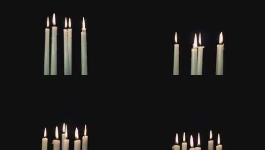 6根蜡烛缓慢旋转向下离开镜头高清在线视频素材下载