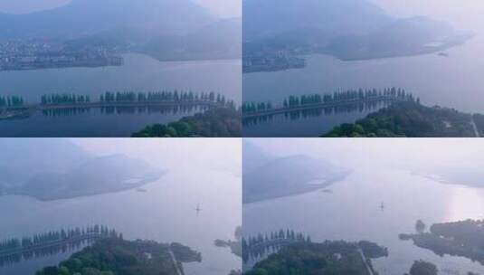 富春江江南水乡风景航拍视频高清在线视频素材下载