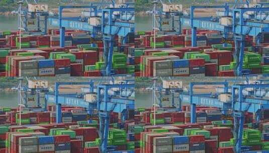 港口码头集装箱高清在线视频素材下载
