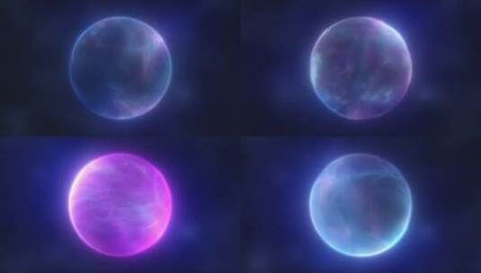 抽象紫色环状能量球圆形发光高清在线视频素材下载