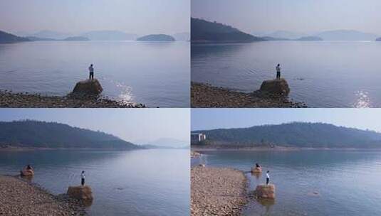 杭州千岛湖航拍旅拍高清在线视频素材下载