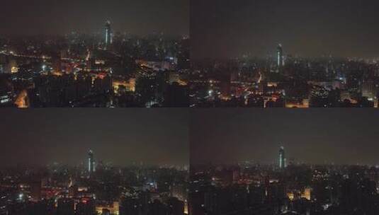 上海徐汇区夜景航拍高清在线视频素材下载