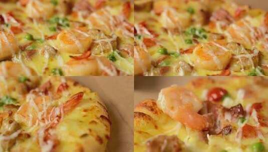 西餐披萨美食特写镜头4K高清在线视频素材下载