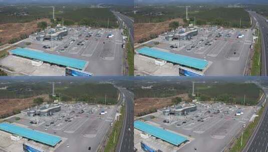 高速公路服务区航拍高清在线视频素材下载