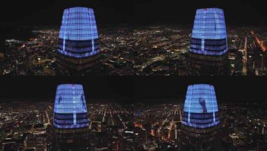 航拍美国加州旧金山Salesforce塔楼摩天大楼高清在线视频素材下载