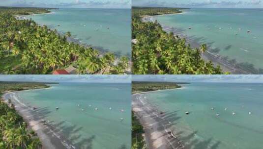 航拍的海滩风景高清在线视频素材下载
