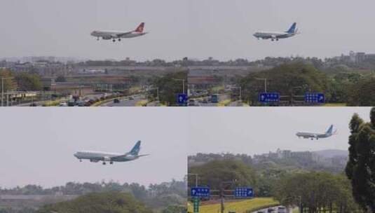 国内国际机场飞机降落起飞高清在线视频素材下载