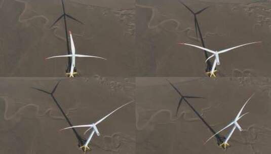 海上风力发电场风车航拍高清在线视频素材下载