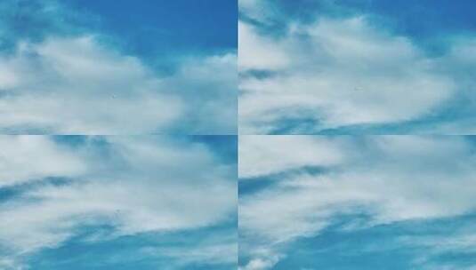 蓝天白云下飞机飞过高清在线视频素材下载