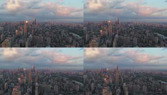 日落黄昏下的广州建筑群高清在线视频素材下载