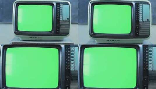 教室里带绿屏的旧电视。80年代的美学。高清在线视频素材下载