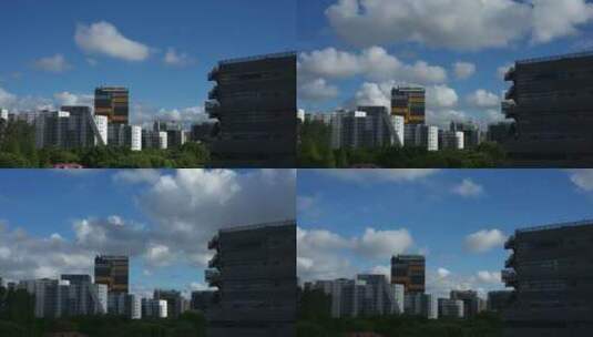 上海建筑云延时摄影4K高清在线视频素材下载